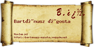 Bartánusz Ágosta névjegykártya